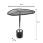22" Smoky Black and Silver Aluminum Glass and Marble Pedestal End Table