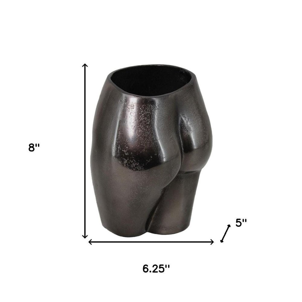 14" Gold Cast Aluminum Female Form Table Vase