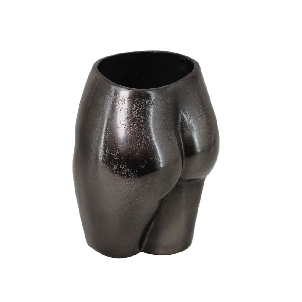 14" Gold Cast Aluminum Female Form Table Vase