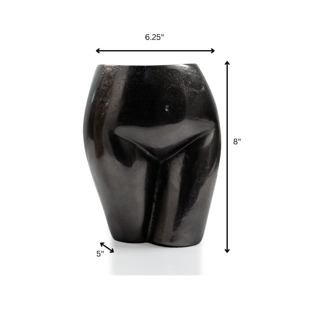 14" Gold Cast Aluminum Female Form Table Vase