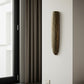 12" Antiqued Gold Ribbed Aluminum Wall Vase