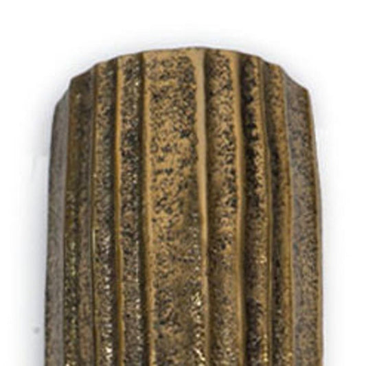 12" Antiqued Gold Ribbed Aluminum Wall Vase