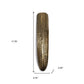 12" Antiqued Gold Ribbed Aluminum Wall Vase
