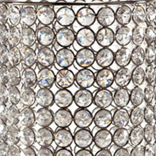 21" Clear And Silver Faux Crystal And Metal Table Vase