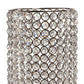 21" Clear And Silver Faux Crystal And Metal Table Vase
