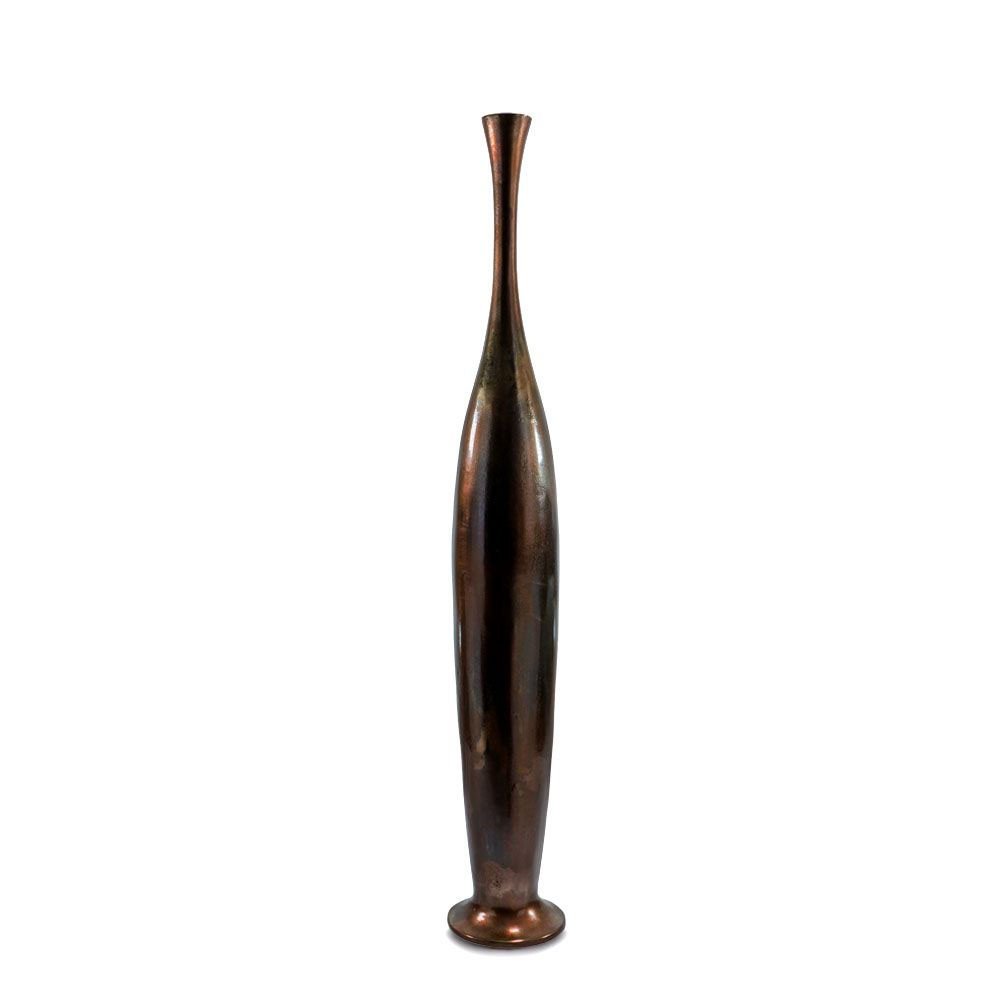 50" Burnished Brown Aluminum Floor Vase