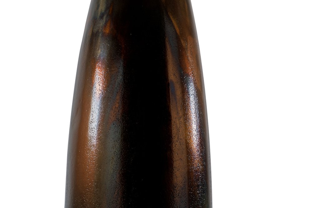 50" Burnished Brown Aluminum Floor Vase