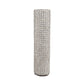 21" Clear And Silver Faux Crystal And Metal Table Vase