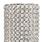 21" Clear And Silver Faux Crystal And Metal Table Vase