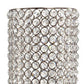 21" Clear And Silver Faux Crystal And Metal Table Vase