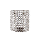 8" Clear And Silver Bejeweled Crystal Wall Sconce Candle Holder