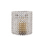 8" Clear And Silver Bejeweled Crystal Wall Sconce Candle Holder