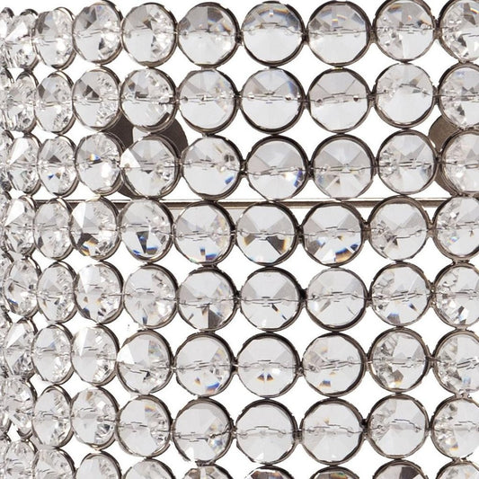 8" Clear And Silver Bejeweled Crystal Wall Sconce Candle Holder