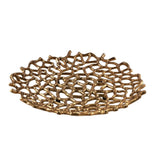 15" Gold Aluminum Coral Decorative Low Bowl