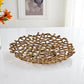 15" Gold Aluminum Coral Decorative Low Bowl
