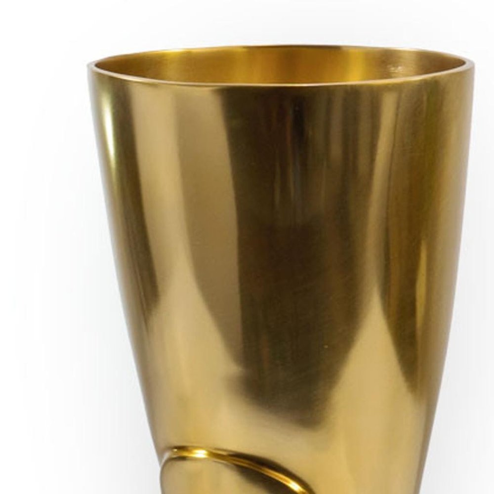 16" Gold Aluminum Firefighter Boot Umbrella Stand