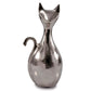 11" Silver Aluminum Cat Tabletop Sculpture