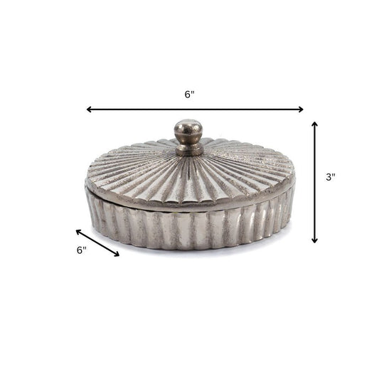 3" Silver Aluminum Decorative Keepsake Box