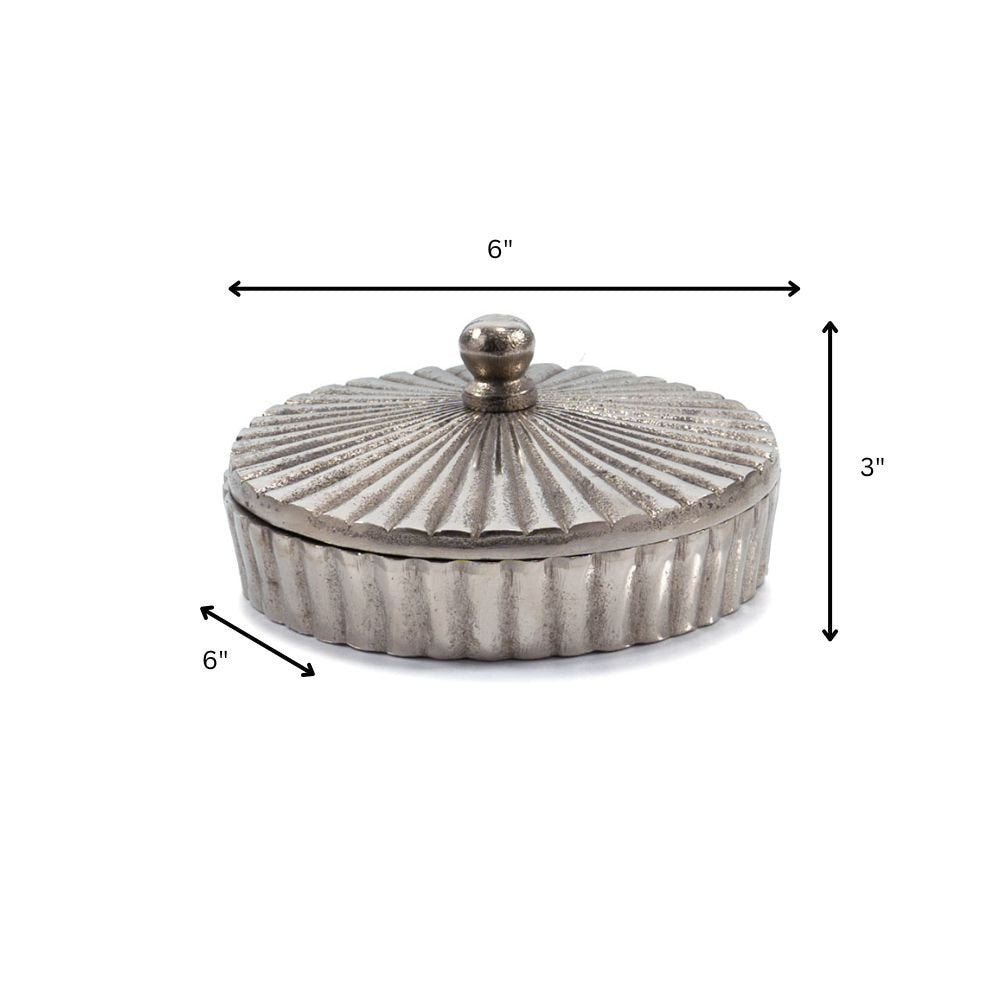 3" Silver Aluminum Decorative Keepsake Box