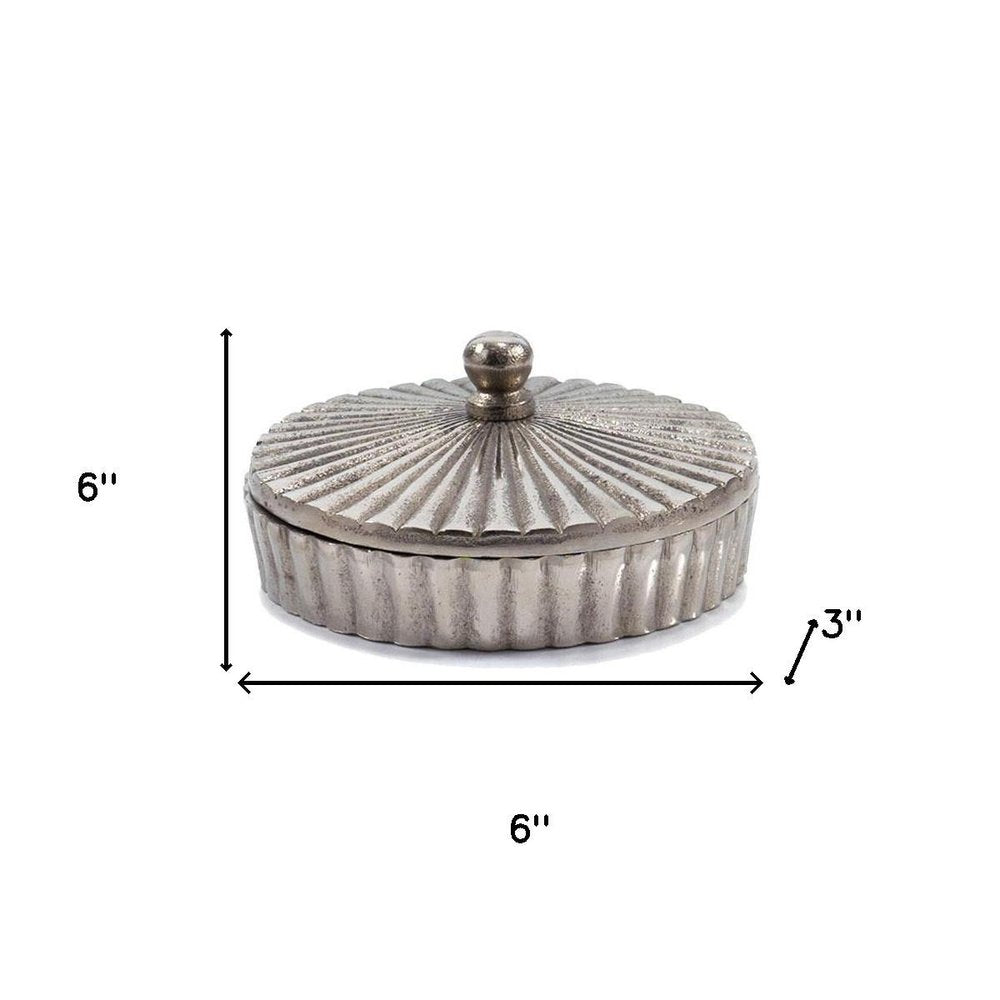 3" Silver Aluminum Decorative Keepsake Box