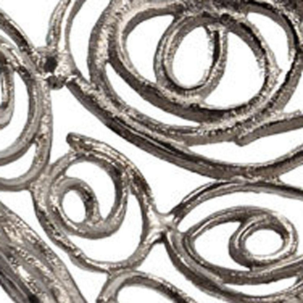 20" Gold Aluminum Abstract Circles Oval Decorative Bowl