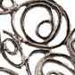 20" Silver Aluminum Abstract Circles Oval Decorative Bowl