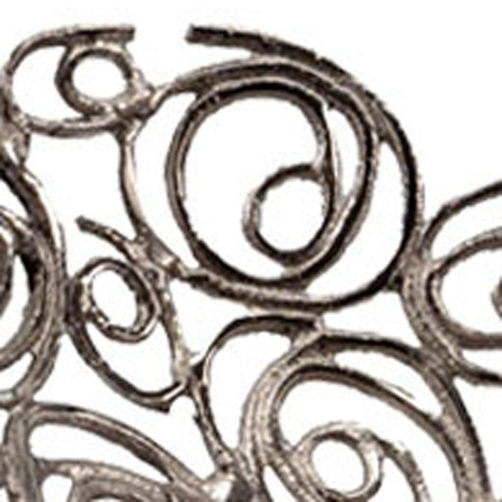 20" Gold Aluminum Abstract Circles Oval Decorative Bowl