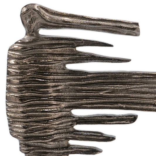 12" Bronze Aluminum Blown Away Woman Tabletop Sculpture