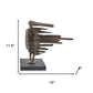 12" Bronze Aluminum Blown Away Woman Tabletop Sculpture