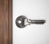 16" Silver Five Hook Wall Mount Key Shaped Coat Rack