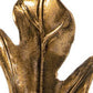 26" Antiqued Gold And White Aluminum And Marble Leaf Tabletop Sculpture