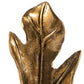 26" Antiqued Gold And White Aluminum And Marble Leaf Tabletop Sculpture