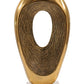 16" Gold And White Aluminum And Marble Abstract Tabletop Sculpture