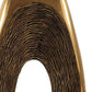 16" Gold And White Aluminum And Marble Abstract Tabletop Sculpture