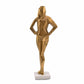24" Gold And White Aluminum And Marble Woman Tabletop Sculpture