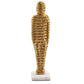 21" Gold And White Aluminum And Marble Mummy Tabletop Sculpture
