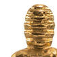 21" Gold And White Aluminum And Marble Mummy Tabletop Sculpture