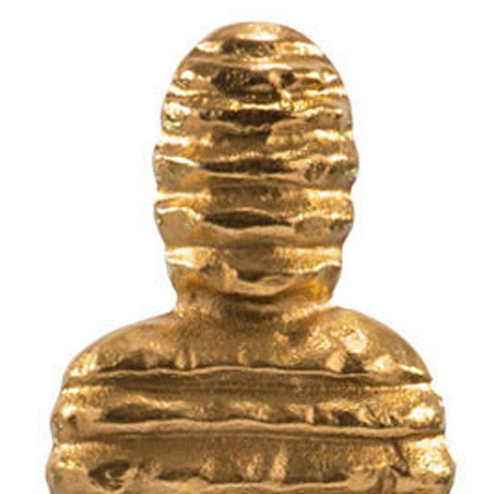21" Gold And White Aluminum And Marble Mummy Tabletop Sculpture