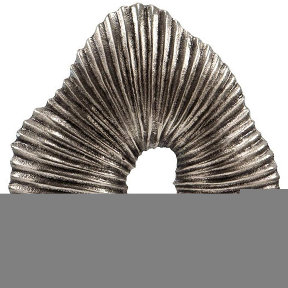 17" Silver And White Aluminum And Marble Tabletop Sculpture