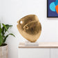 11" Gold And White Aluminum And Marble Fishes Tabletop Sculpture