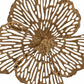 18" Antiqued Gold And White Aluminum And Marble Flowers Abstract Tabletop Sculpture