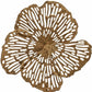 18" Antiqued Gold And White Aluminum And Marble Flowers Abstract Tabletop Sculpture