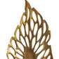 28" Gold And White Aluminum And Marble Leaf Tabletop Sculpture