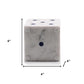 Set of Two White Marble Hand Painted Dice Tabletop Sculpture