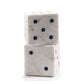 Set of Two White Marble Hand Painted Dice Tabletop Sculpture