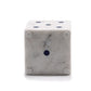 Set of Two White Marble Hand Painted Dice Tabletop Sculpture
