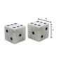 Set of Two White Marble Hand Painted Dice Tabletop Sculpture