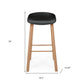 Set of Two Black and Natural Heavy Duty Plastic and Wood Backless Bar Height Bar Chairs
