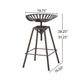 Bronze Iron Backless Adjustable Height Swivel Bar Chair