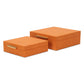 Set Of Two Orange Faux Shagreen Jewelry Boxes With Decorative Hardware